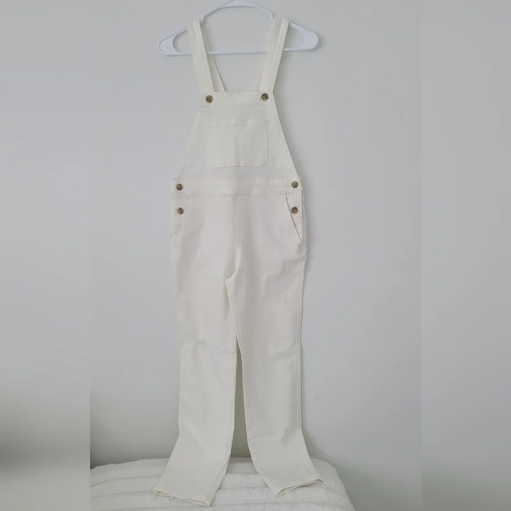 Pilcro and the Letterpress By Anthropologie Off White Jeans Overalls Size 26